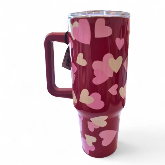 Kate Spade New York Hearts Stainless Steel 40 oz Tumbler w/ Handle + Straw – NWT - Picture 3 of 11